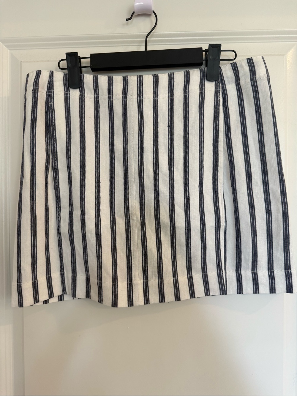 Theory Nautical Striped Linen Blend Mini Skirt